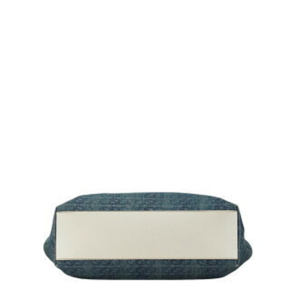 Gucci GG denim tote bag Shoulder Bag blue white leather - Picture 4 of 8